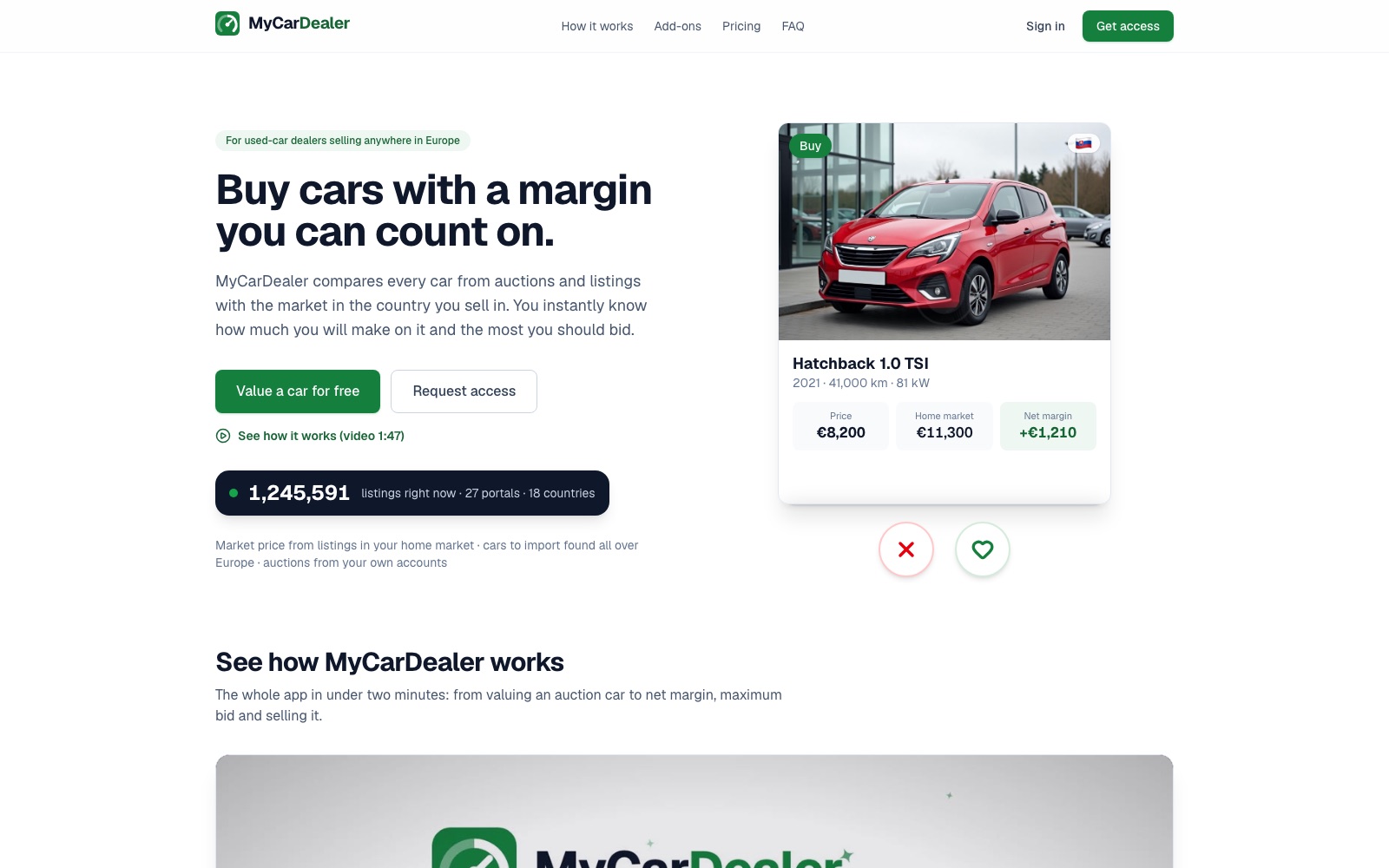 Domovská stránka mycardealer.eu